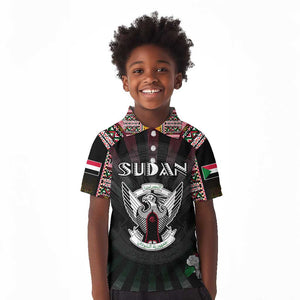 Personalized Sudan Roots Kid Polo Shirt African Pride in Fingerprint and Tribal Colors