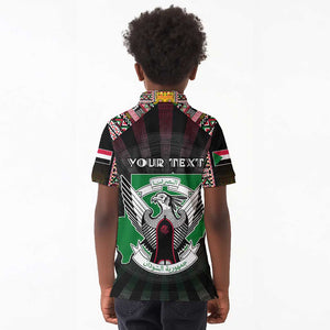 Personalized Sudan Roots Kid Polo Shirt African Pride in Fingerprint and Tribal Colors