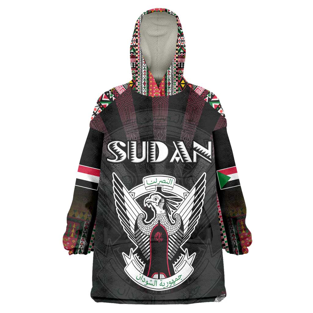 Personalized Sudan Roots Kid Wearable Blanket Hoodie African Pride in Fingerprint and Tribal Colors