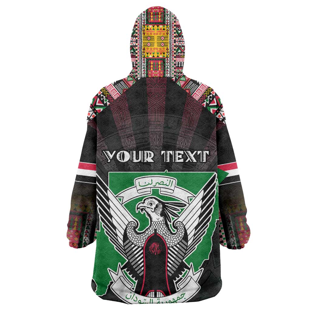 Personalized Sudan Roots Kid Wearable Blanket Hoodie African Pride in Fingerprint and Tribal Colors