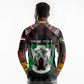 Personalized Sudan Roots Long Sleeve Polo Shirt African Pride in Fingerprint and Tribal Colors