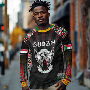 Personalized Sudan Roots Long Sleeve Shirt African Pride in Fingerprint and Tribal Colors
