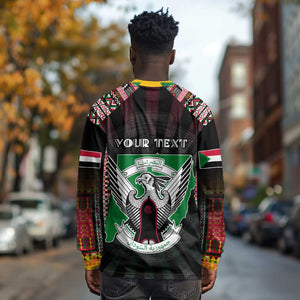 Personalized Sudan Roots Long Sleeve Shirt African Pride in Fingerprint and Tribal Colors