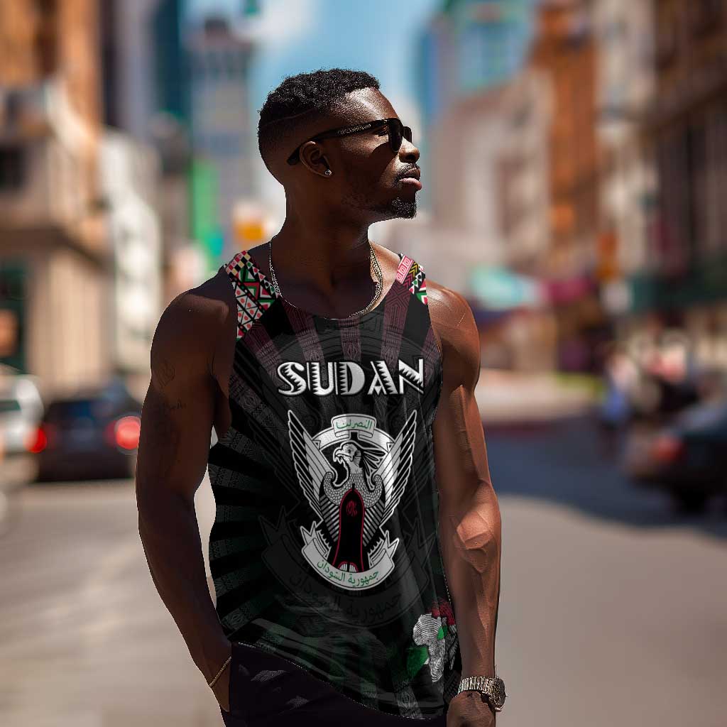 Personalized Sudan Roots Men Tank Top African Pride in Fingerprint and Tribal Colors