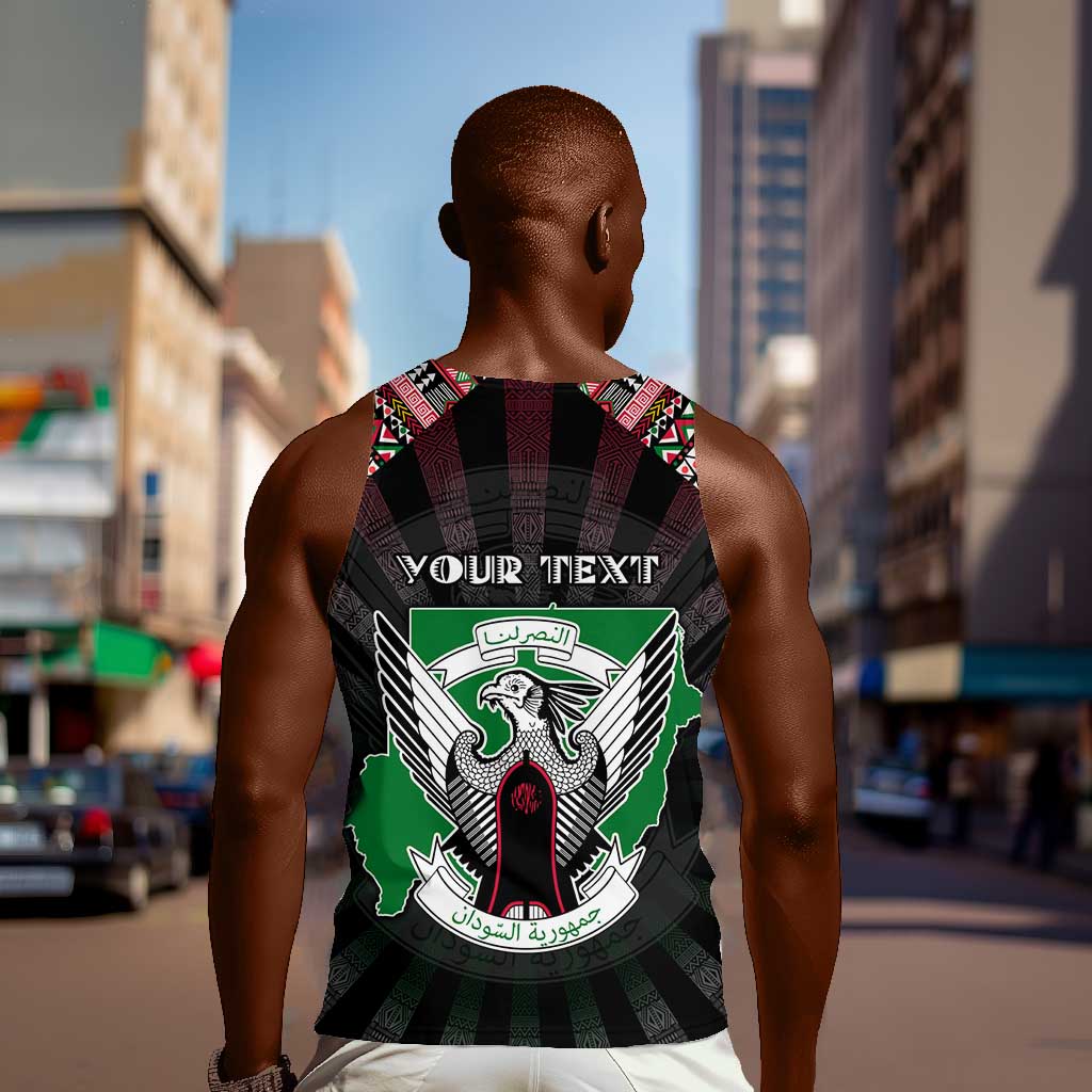 Personalized Sudan Roots Men Tank Top African Pride in Fingerprint and Tribal Colors