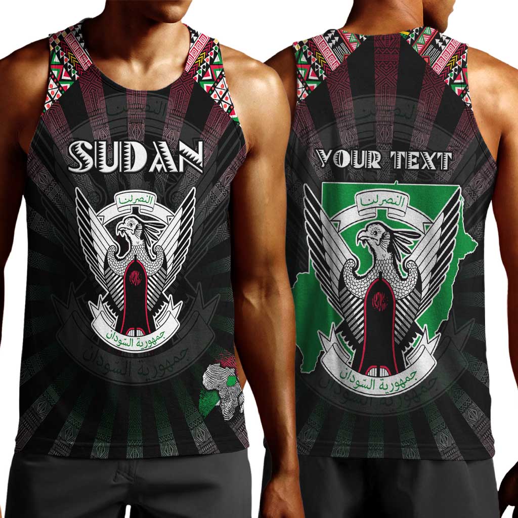 Personalized Sudan Roots Men Tank Top African Pride in Fingerprint and Tribal Colors