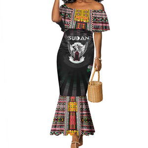 Personalized Sudan Roots Mermaid Dress African Pride in Fingerprint and Tribal Colors