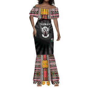 Personalized Sudan Roots Mermaid Dress African Pride in Fingerprint and Tribal Colors