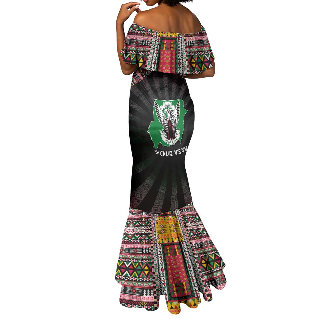 Personalized Sudan Roots Mermaid Dress African Pride in Fingerprint and Tribal Colors