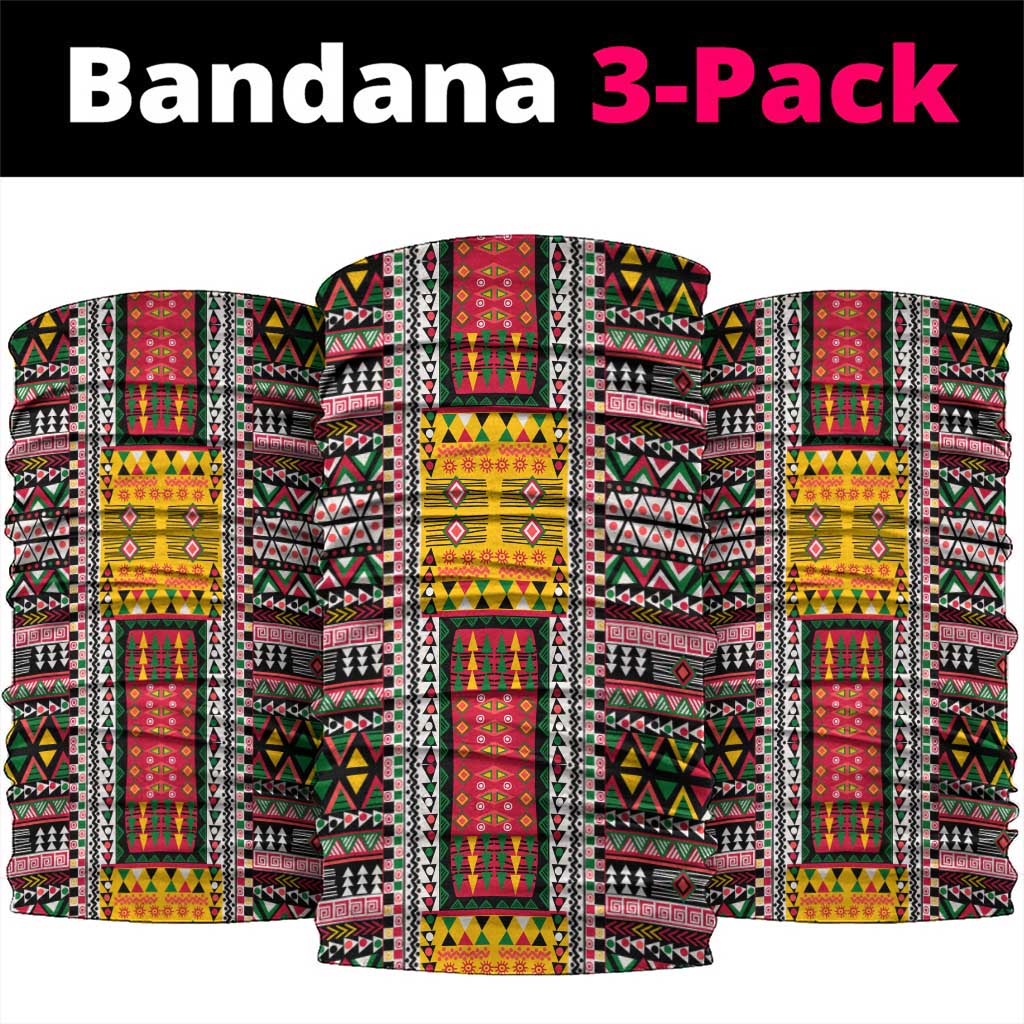 Sudan Roots Neck Gaiter African Pride in Fingerprint and Tribal Colors - African Pride