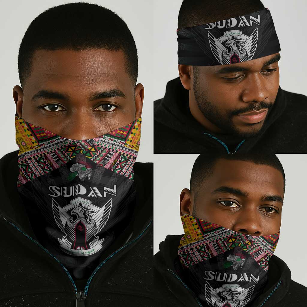 Sudan Roots Neck Gaiter African Pride in Fingerprint and Tribal Colors DT02