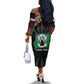 Personalized Sudan Roots Off The Shoulder Long Sleeve Dress African Pride in Fingerprint and Tribal Colors