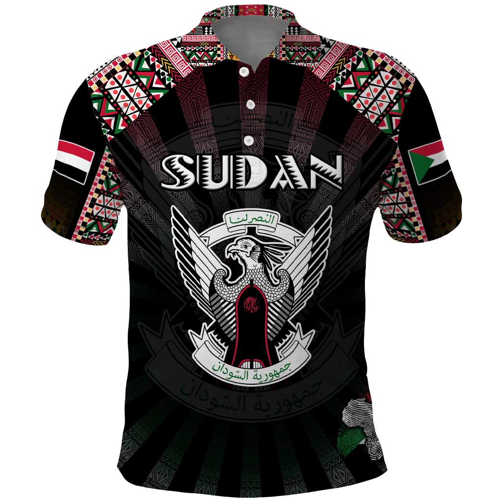 Personalized Sudan Roots Polo Shirt African Pride in Fingerprint and Tribal Colors