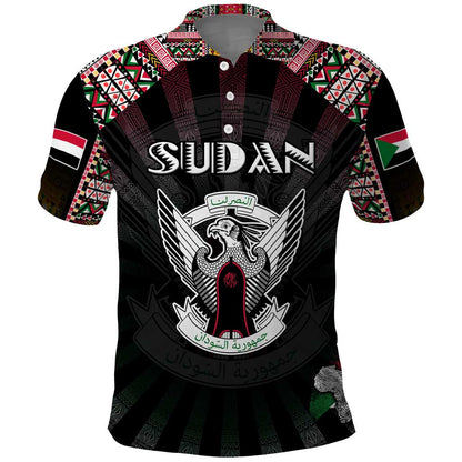 Personalized Sudan Roots Polo Shirt African Pride in Fingerprint and Tribal Colors