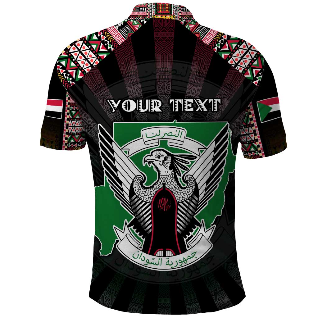 Personalized Sudan Roots Polo Shirt African Pride in Fingerprint and Tribal Colors