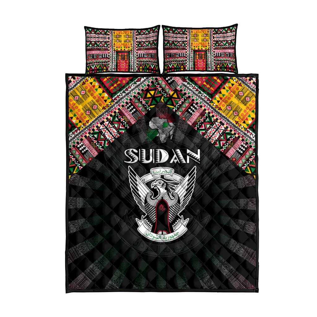 Sudan Roots Quilt Bed Set African Pride in Fingerprint and Tribal Colors