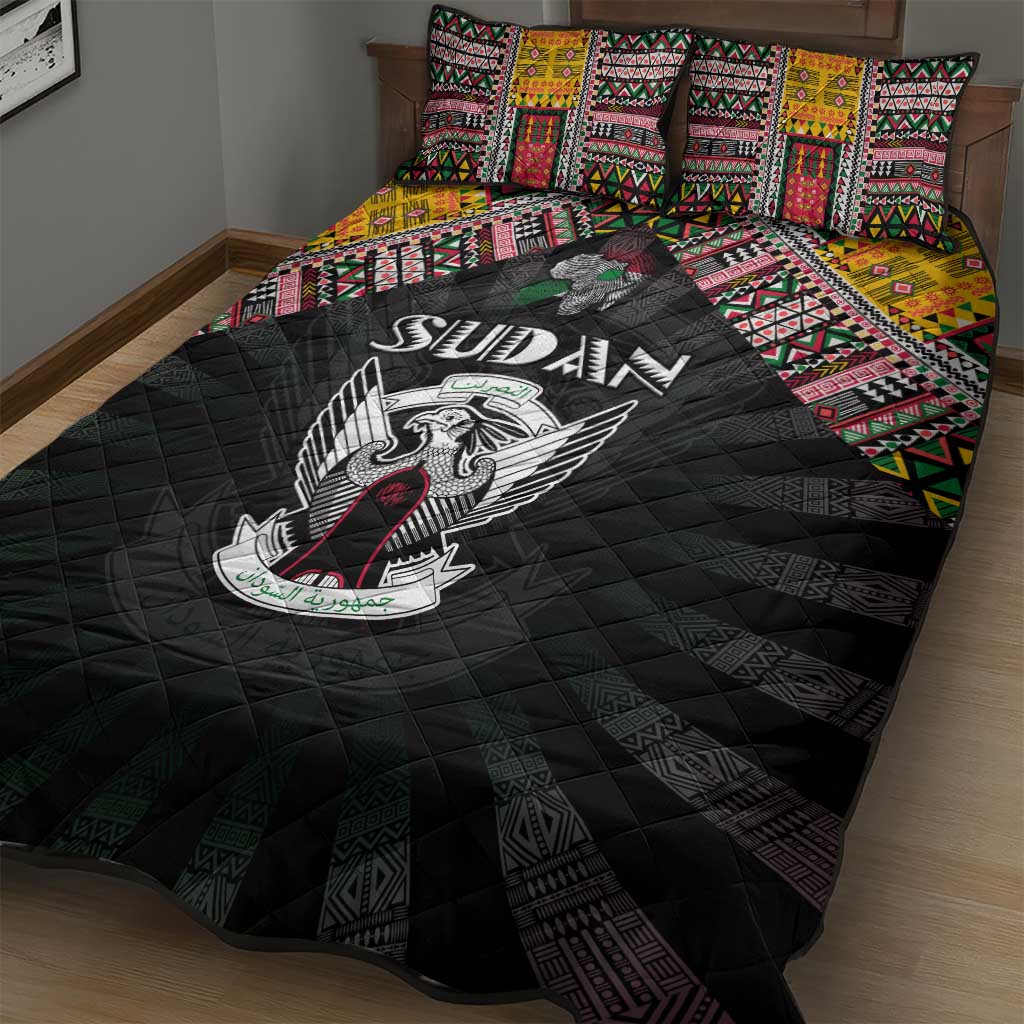Sudan Roots Quilt Bed Set African Pride in Fingerprint and Tribal Colors
