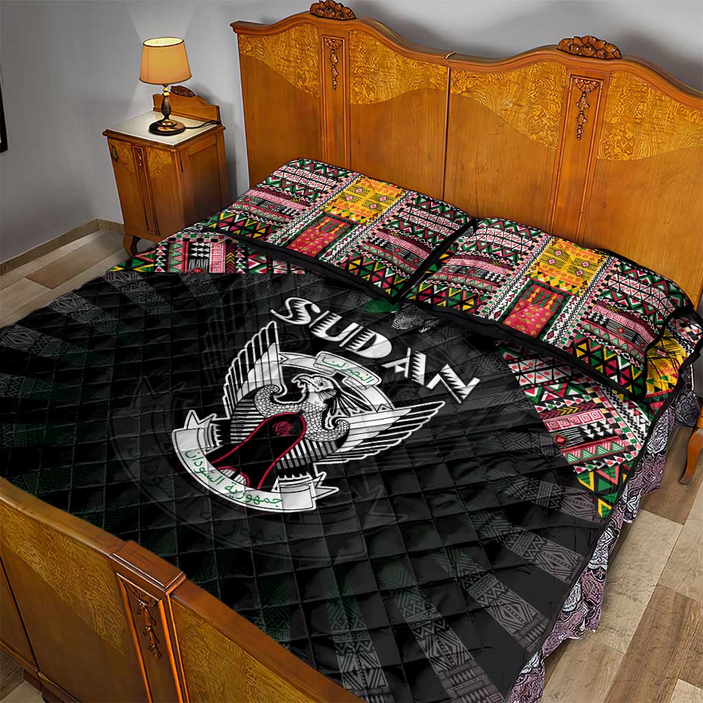 Sudan Roots Quilt Bed Set African Pride in Fingerprint and Tribal Colors