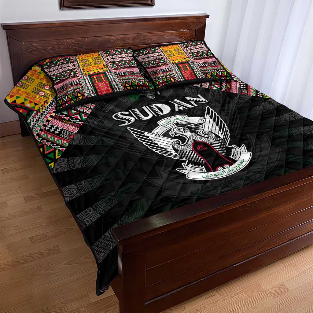 Sudan Roots Quilt Bed Set African Pride in Fingerprint and Tribal Colors