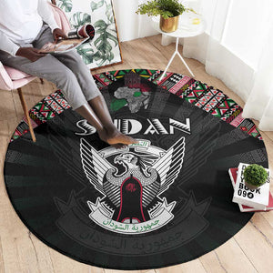 Sudan Roots Round Carpet African Pride in Fingerprint and Tribal Colors
