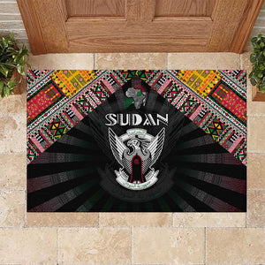 Sudan Roots Rubber Doormat African Pride in Fingerprint and Tribal Colors
