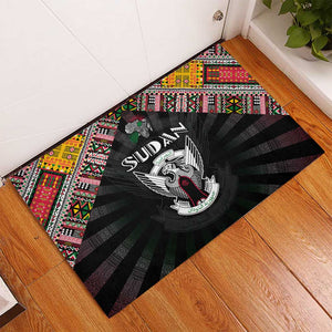 Sudan Roots Rubber Doormat African Pride in Fingerprint and Tribal Colors