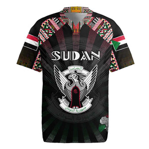 Personalized Sudan Roots Rugby Jersey African Pride in Fingerprint and Tribal Colors