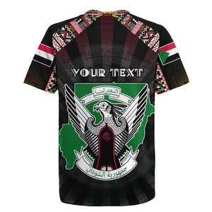 Personalized Sudan Roots Rugby Jersey African Pride in Fingerprint and Tribal Colors