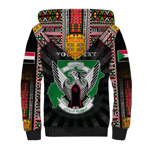 Personalized Sudan Roots Sherpa Hoodie African Pride in Fingerprint and Tribal Colors