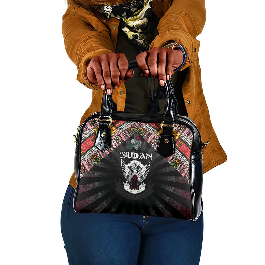 Sudan Roots Shoulder Handbag African Pride in Fingerprint and Tribal Colors