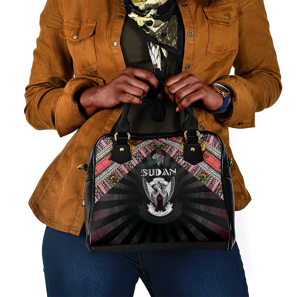 Sudan Roots Shoulder Handbag African Pride in Fingerprint and Tribal Colors