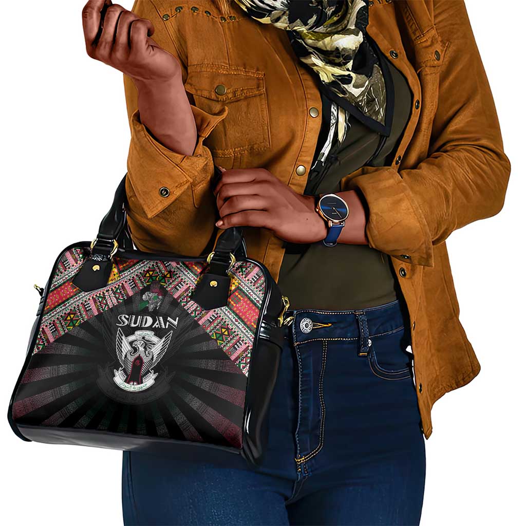 Sudan Roots Shoulder Handbag African Pride in Fingerprint and Tribal Colors