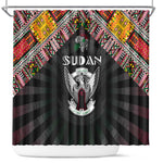 Sudan Roots Shower Curtain African Pride in Fingerprint and Tribal Colors