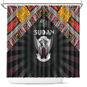 Sudan Roots Shower Curtain African Pride in Fingerprint and Tribal Colors