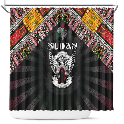 Sudan Roots Shower Curtain African Pride in Fingerprint and Tribal Colors