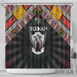 Sudan Roots Shower Curtain African Pride in Fingerprint and Tribal Colors