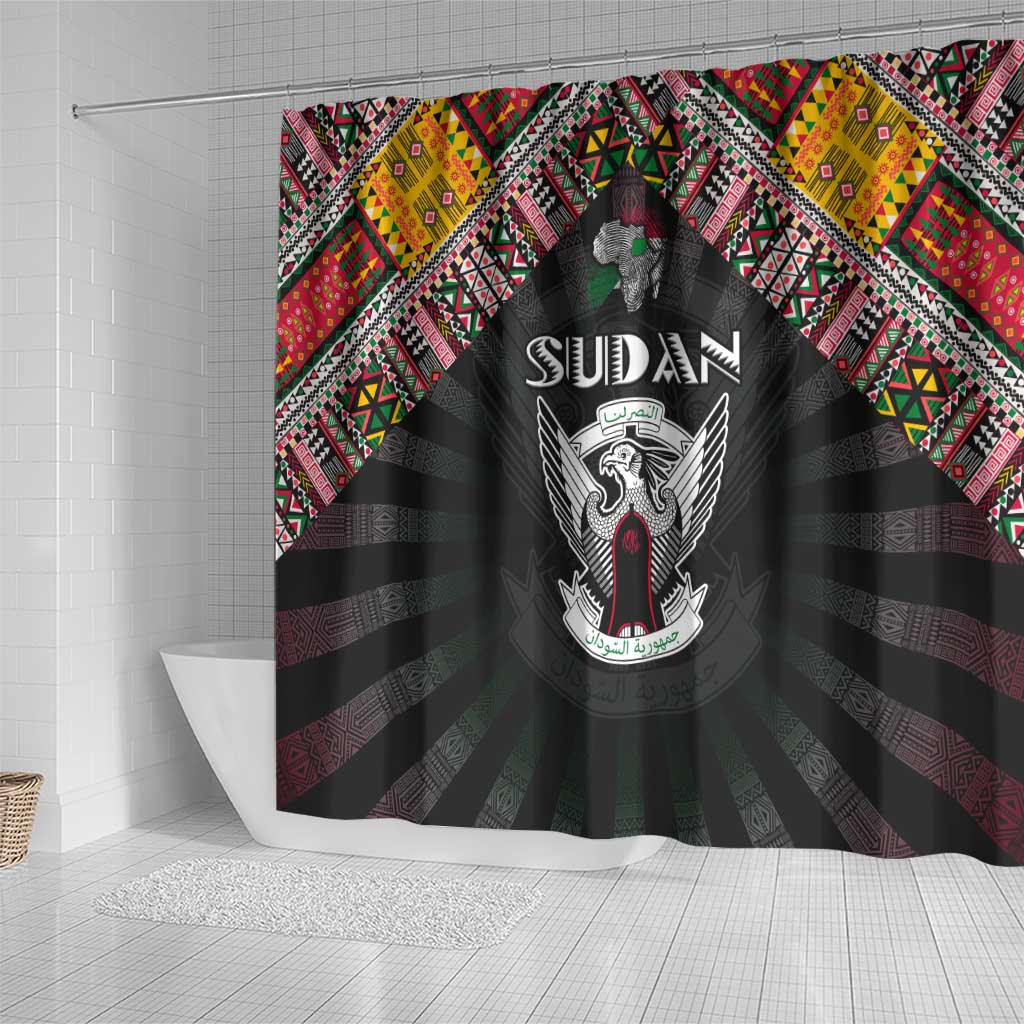 Sudan Roots Shower Curtain African Pride in Fingerprint and Tribal Colors