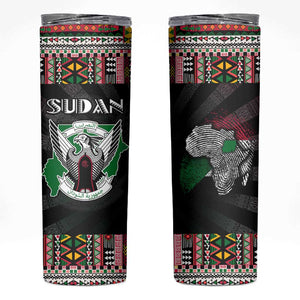 Sudan Roots Skinny Tumbler African Pride in Fingerprint and Tribal Colors