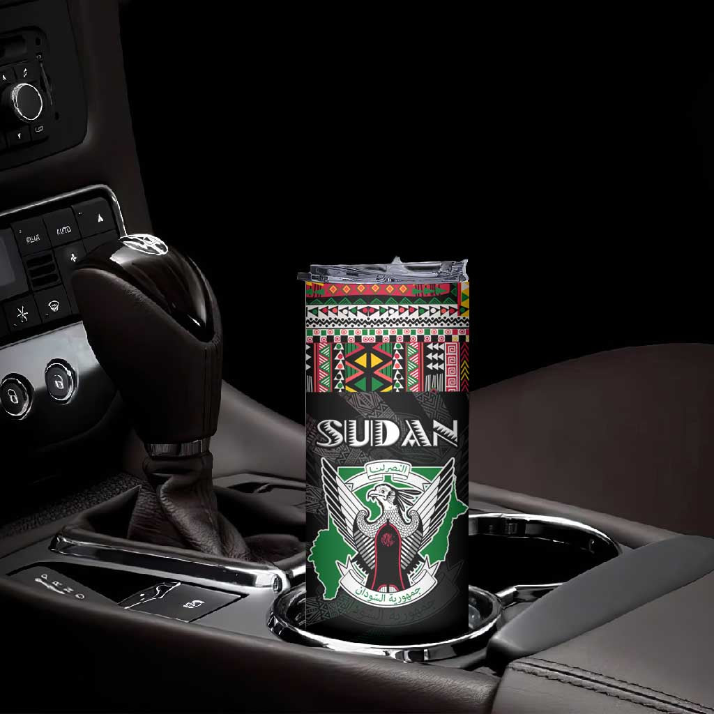 Sudan Roots Skinny Tumbler African Pride in Fingerprint and Tribal Colors