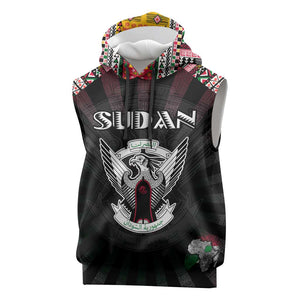 Personalized Sudan Roots Sleeveless Hoodie African Pride in Fingerprint and Tribal Colors - African Pride