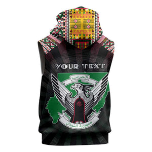 Personalized Sudan Roots Sleeveless Hoodie African Pride in Fingerprint and Tribal Colors - African Pride