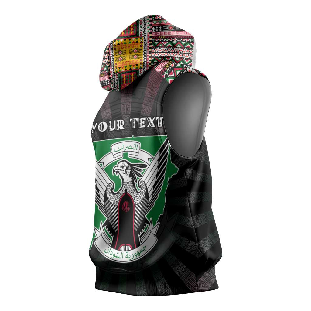 Personalized Sudan Roots Sleeveless Hoodie African Pride in Fingerprint and Tribal Colors - African Pride