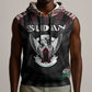 Personalized Sudan Roots Sleeveless Hoodie African Pride in Fingerprint and Tribal Colors - African Pride
