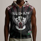 Personalized Sudan Roots Sleeveless Zip Hoodie African Pride in Fingerprint and Tribal Colors - African Pride