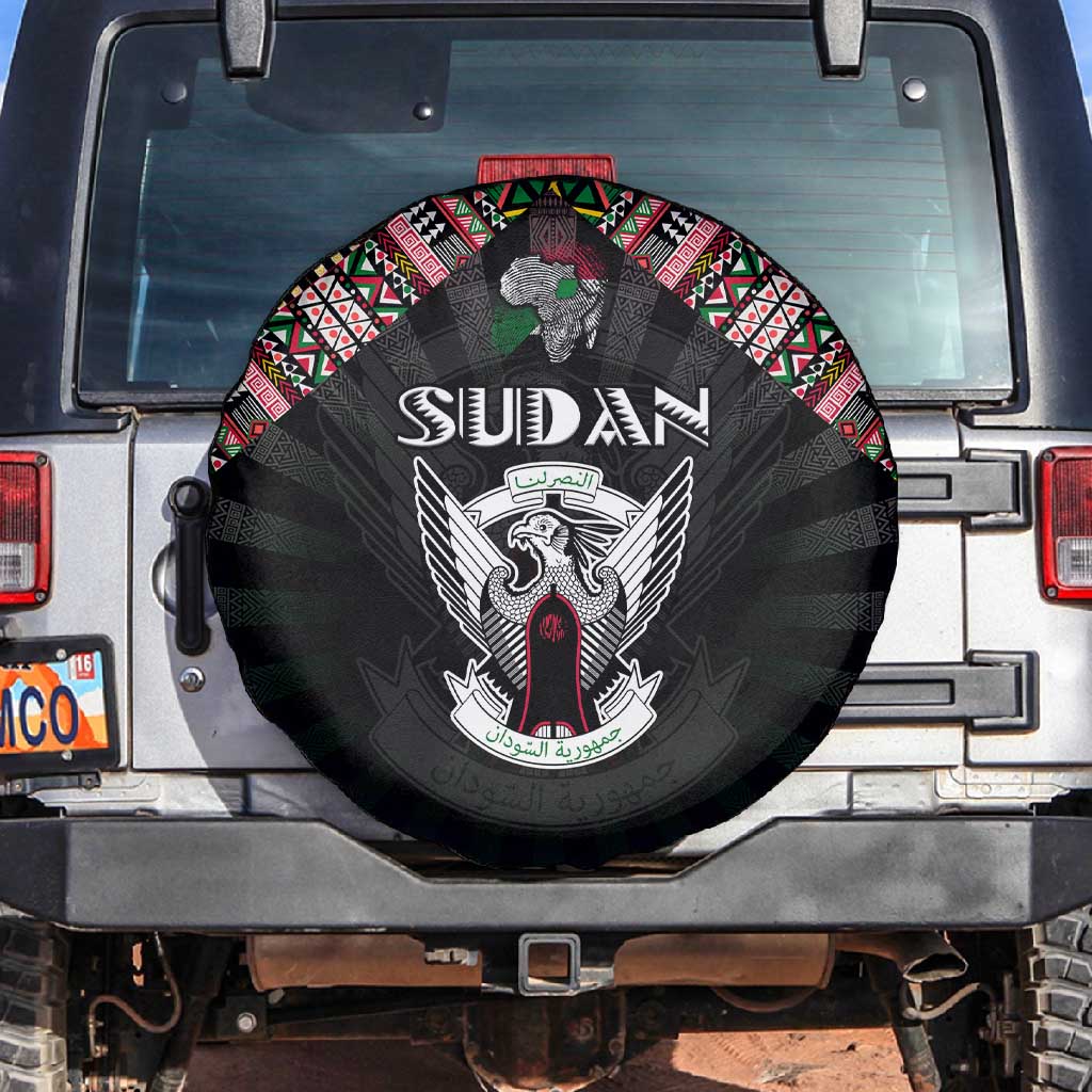 Sudan Roots Spare Tire Cover African Pride in Fingerprint and Tribal Colors