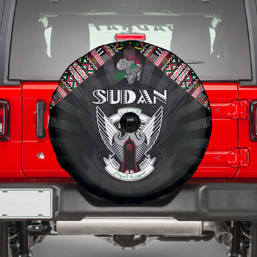 Sudan Roots Spare Tire Cover African Pride in Fingerprint and Tribal Colors