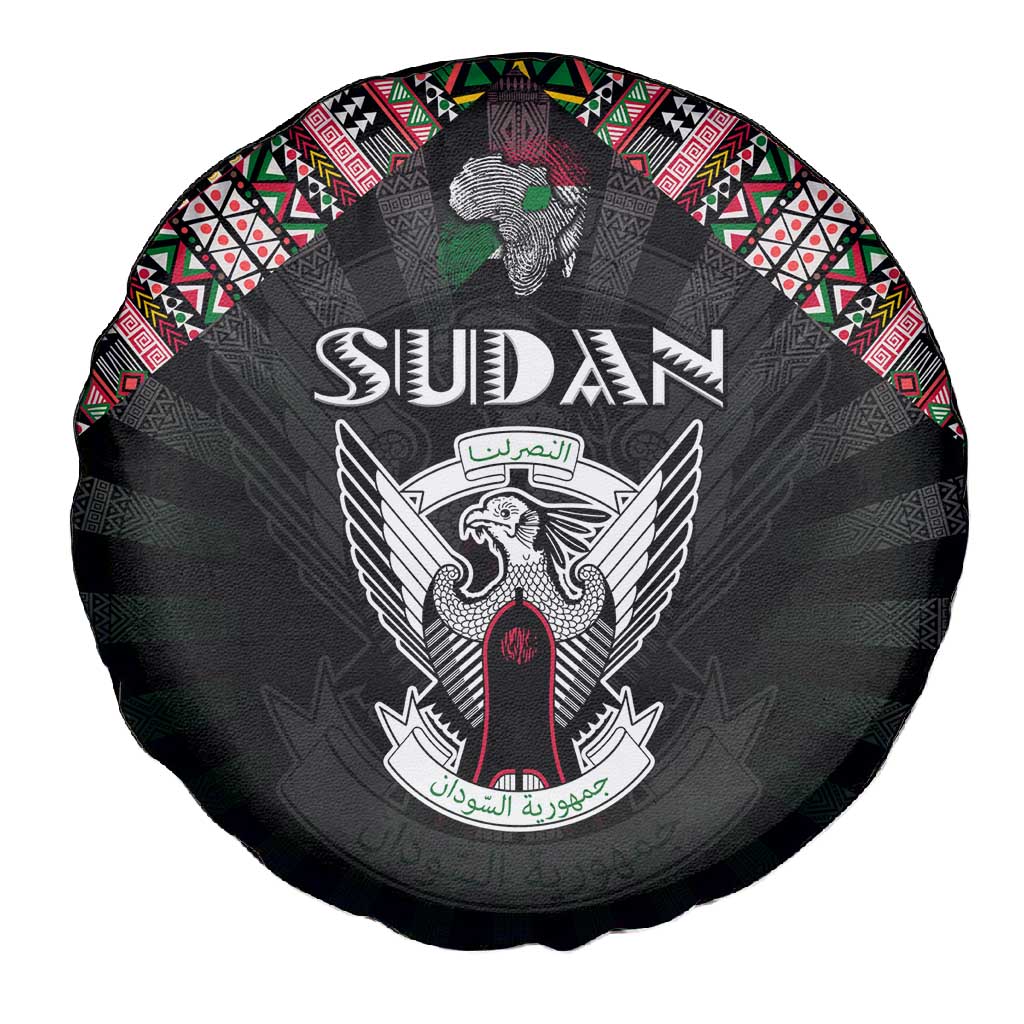 Sudan Roots Spare Tire Cover African Pride in Fingerprint and Tribal Colors