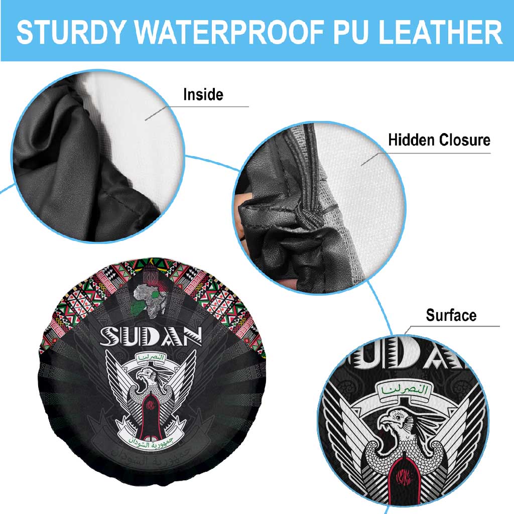Sudan Roots Spare Tire Cover African Pride in Fingerprint and Tribal Colors