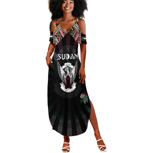 Personalized Sudan Roots Summer Maxi Dress African Pride in Fingerprint and Tribal Colors