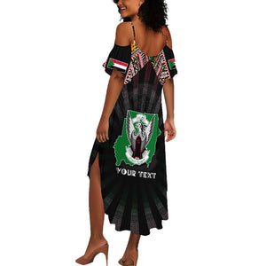 Personalized Sudan Roots Summer Maxi Dress African Pride in Fingerprint and Tribal Colors